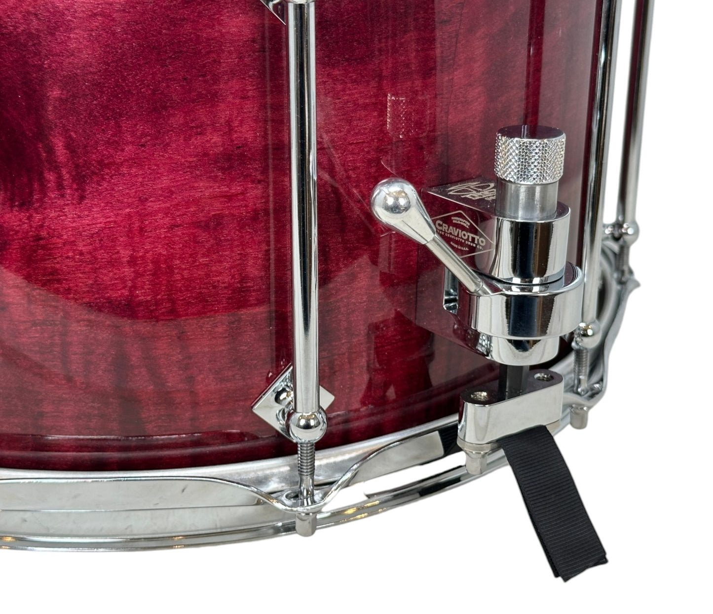 Craviotto Custom Shop 14" x 7.5" Curly Maple Snare Drum in Transparent Plum Lacquer