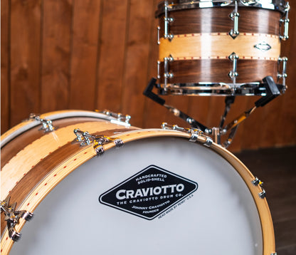 Craviotto Custom Shop 22" 3-Piece Walnut/Maple/Walnut Shell Pack
