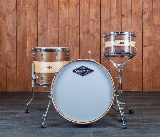 Craviotto Custom Shop 22" 3-Piece Walnut/Maple/Walnut Shell Pack