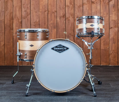 Craviotto Custom Shop 22" 3-Piece Walnut/Maple/Walnut Shell Pack