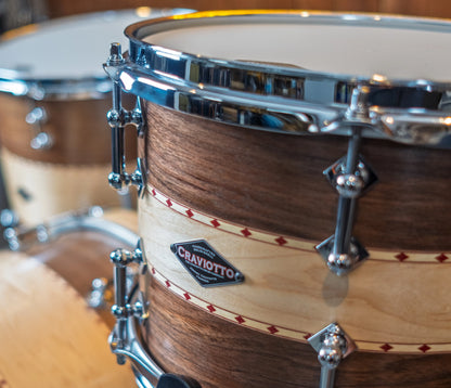 Craviotto Custom Shop 22" 3-Piece Walnut/Maple/Walnut Shell Pack