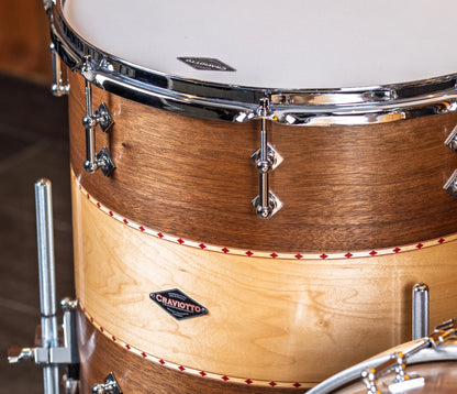 Craviotto Custom Shop 22" 3-Piece Walnut/Maple/Walnut Shell Pack