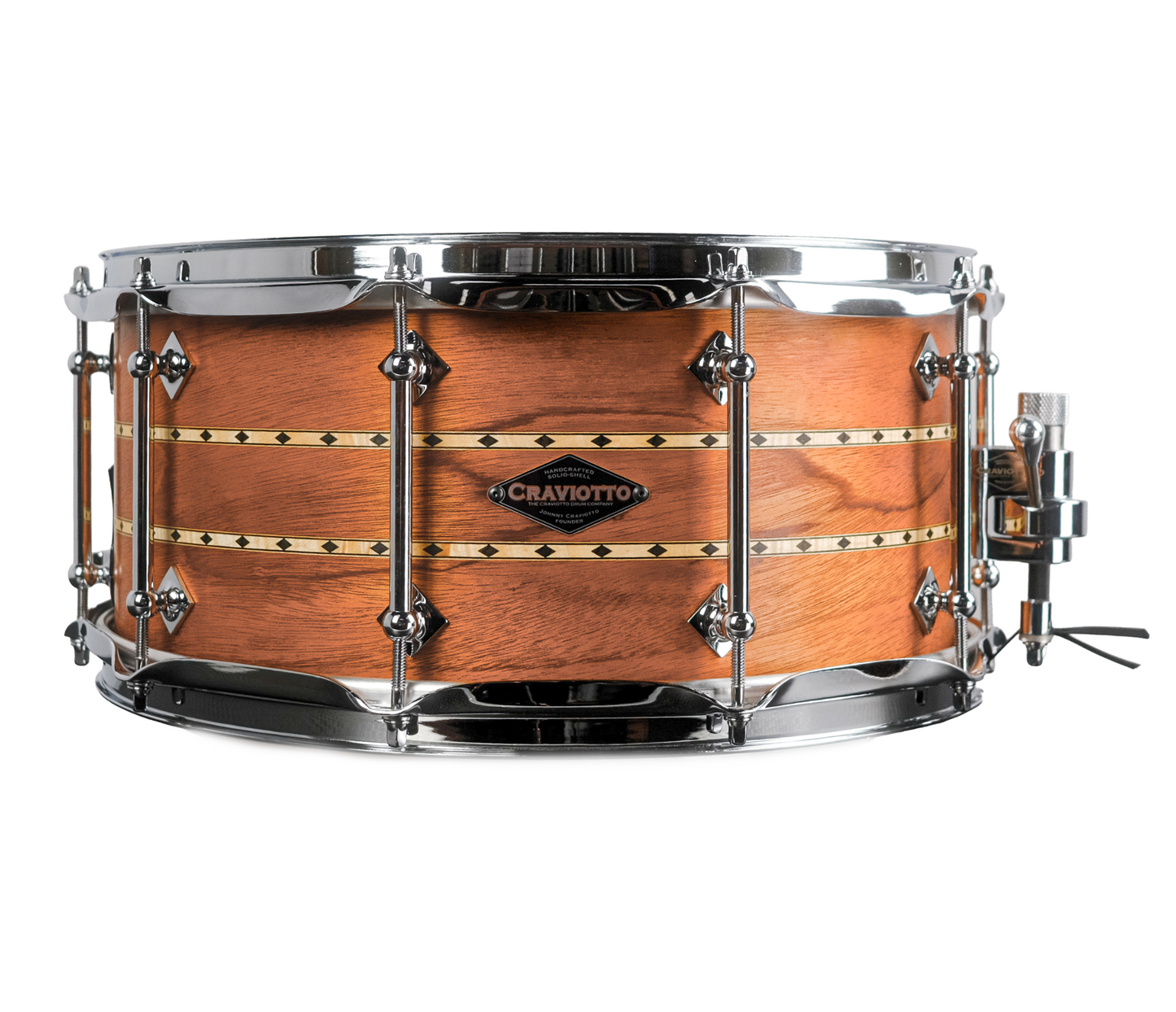 Craviotto Mahogany 14" x 6.5" Snare Drum w/ Maple In-lays & 45' Edges