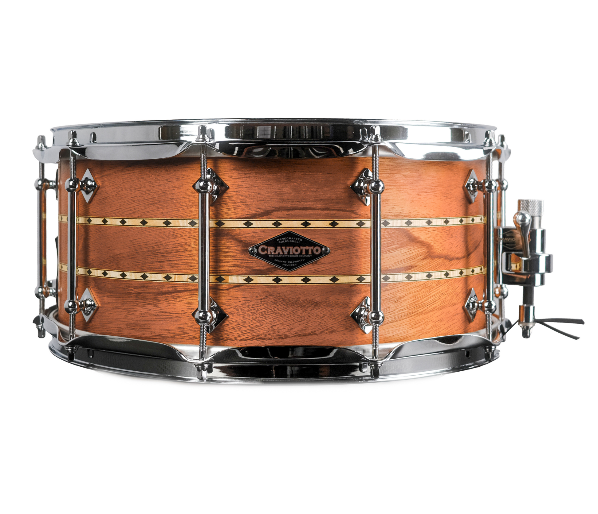 Craviotto Mahogany 14" x 6.5" Snare Drum w/ Maple In-lays & 45' Edges