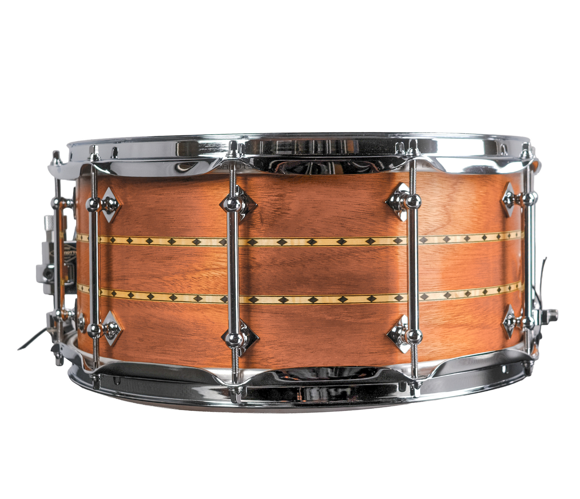 Craviotto Mahogany 14" x 6.5" Snare Drum w/ Maple In-lays & 45' Edges