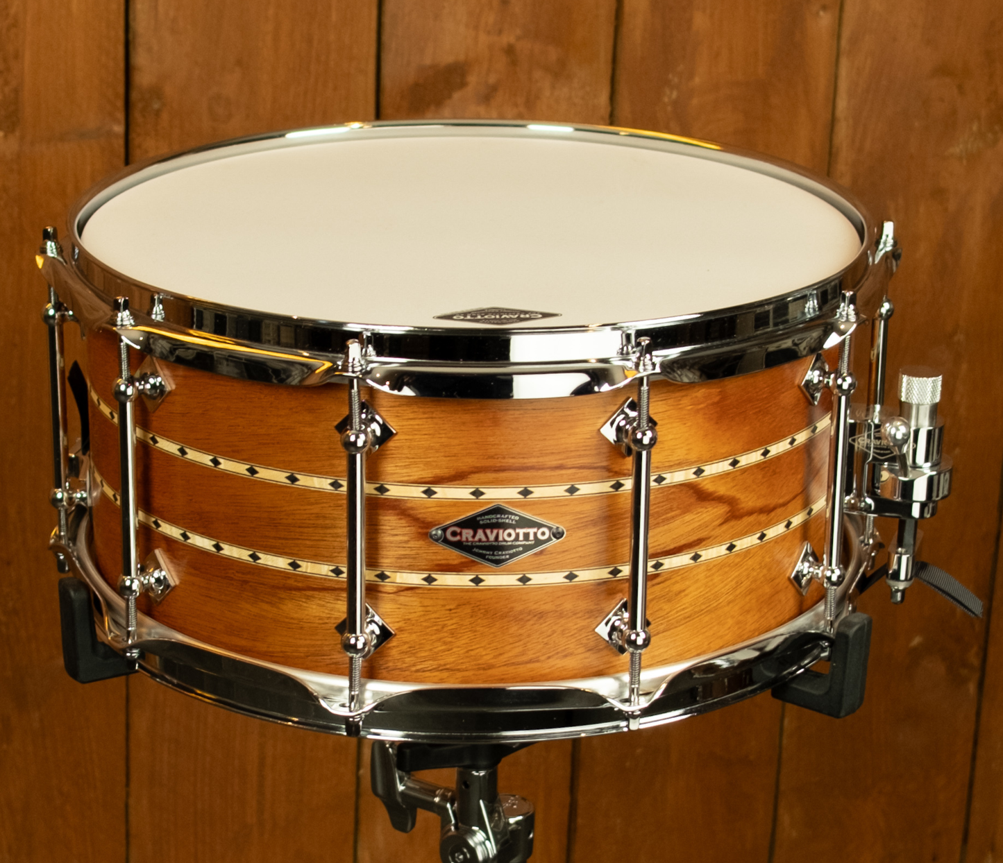 Craviotto Mahogany 14" x 6.5" Snare Drum w/ Maple In-lays & 45' Edges