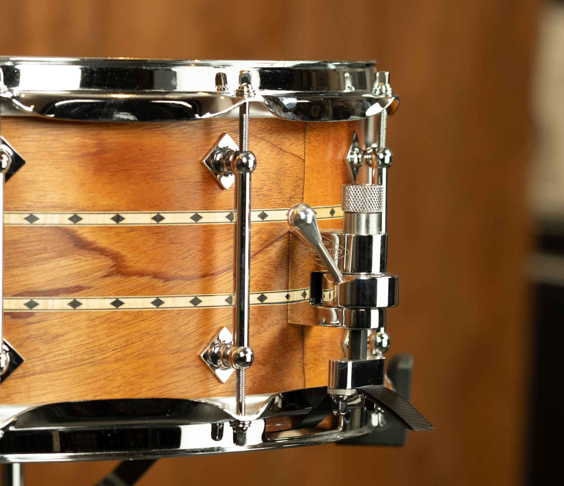 Craviotto Mahogany 14" x 6.5" Snare Drum w/ Maple In-lays & 45' Edges