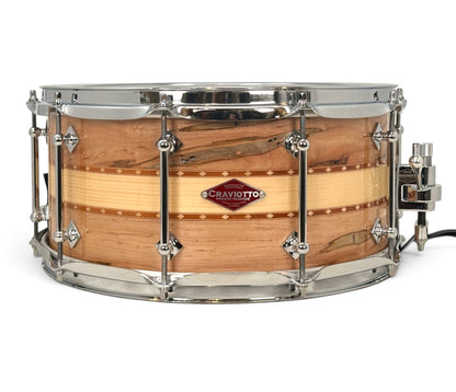 Craviotto Private Reserve 14" x 6.5" Ambrosia/Spruce/Ambrosia Snare Drum