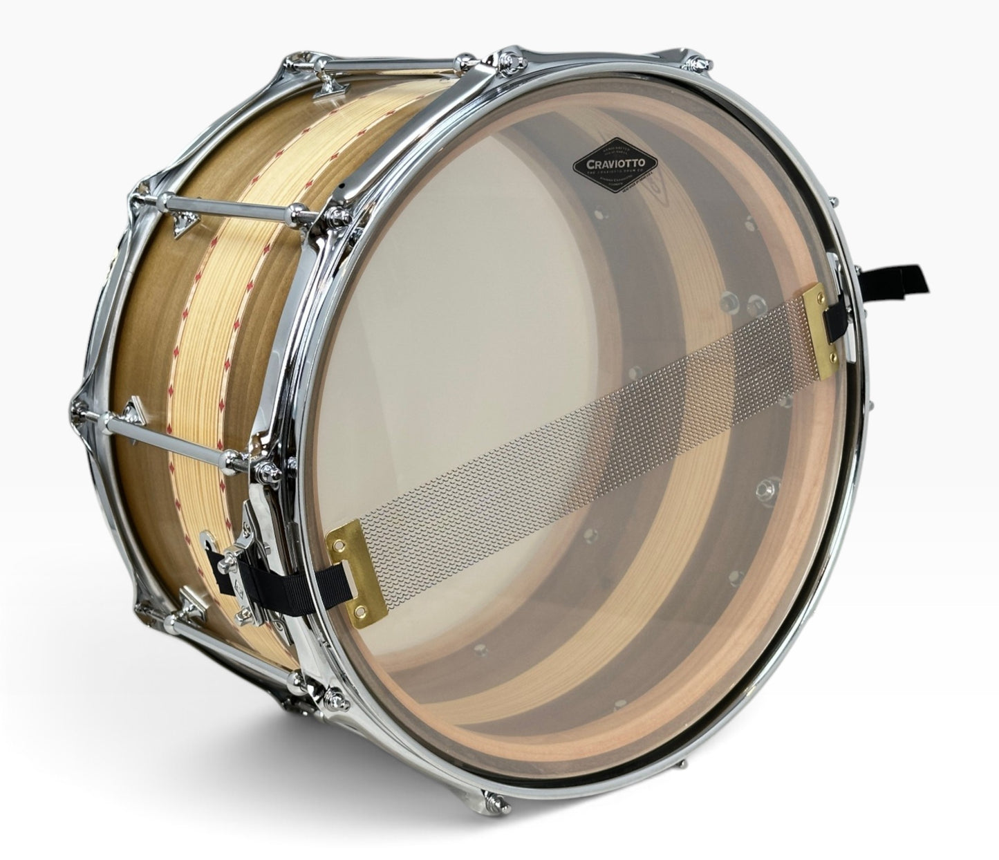 Craviotto Private Reserve 14" x 8" Poplar/Spruce/Poplar Snare Drum with Double Red Inlay 45's