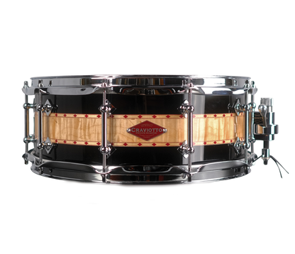 Craviotto Private Reserve Curly Maple 14 x 5.5 Snare Drum in Black