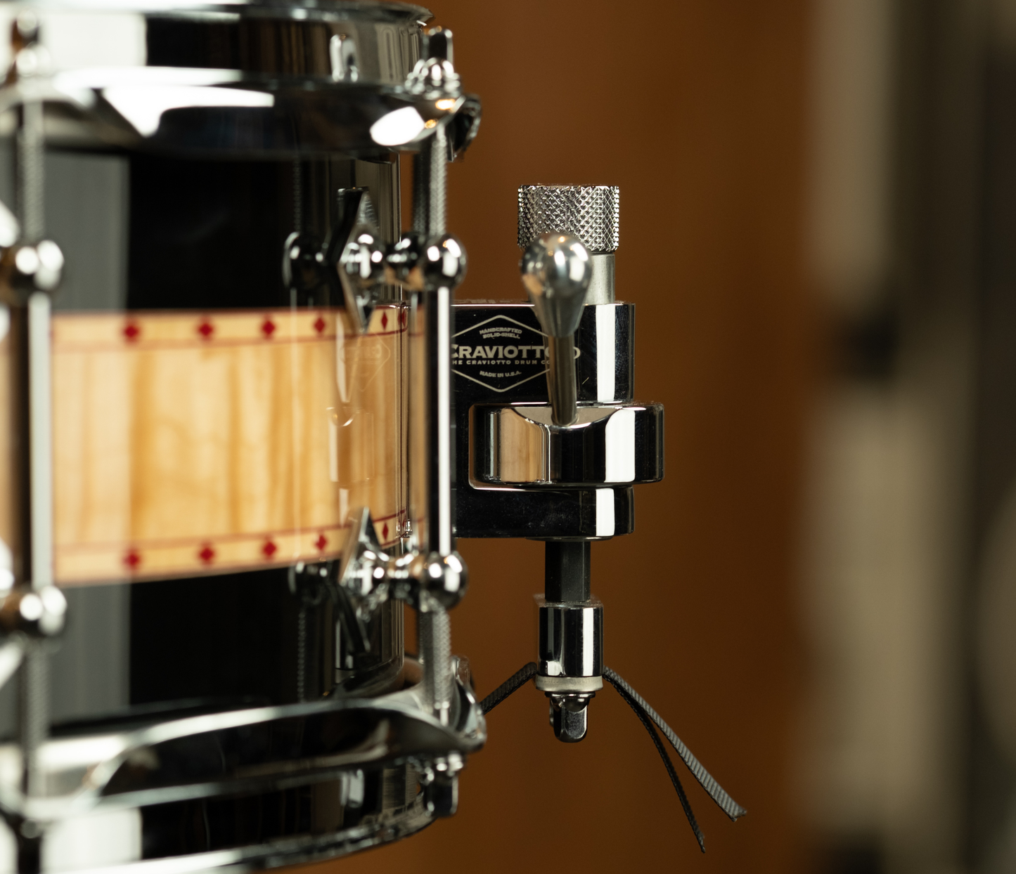 Craviotto Private Reserve Curly Maple 14 x 5.5 Snare Drum in Black