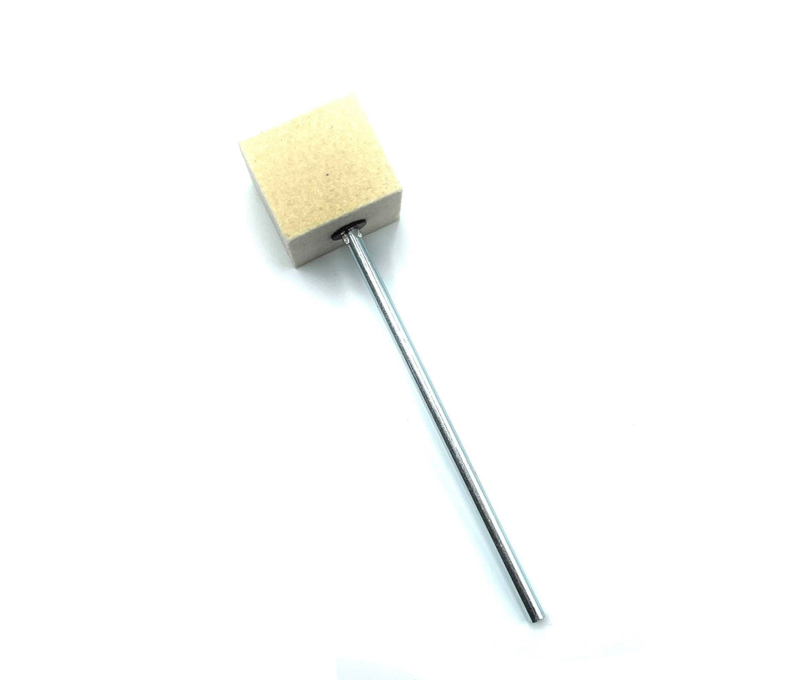 Danmar Bass Drum Pedal Beater - White Felt/Square/Chrome Shaft