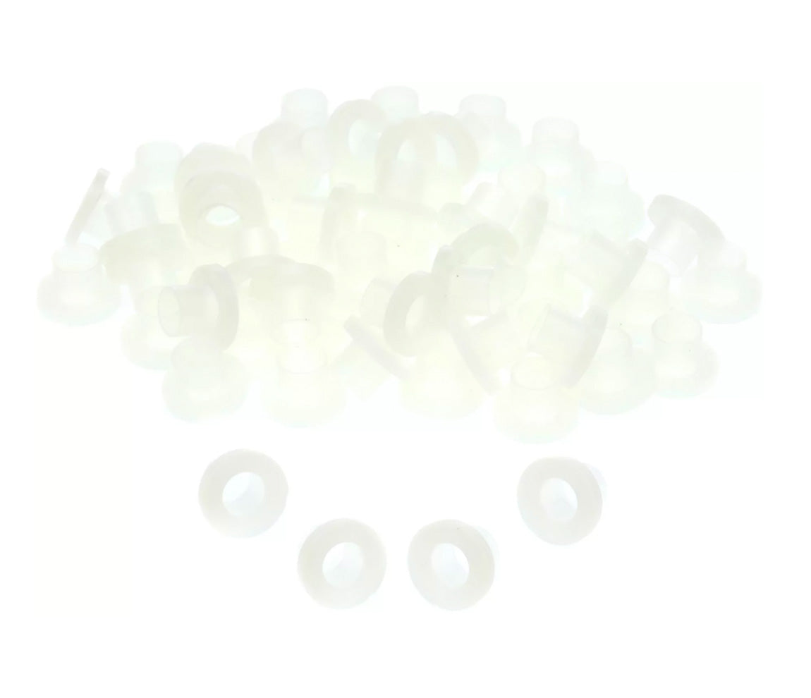 Danmar 50 Pack Nylon Tension Rod Washers - White