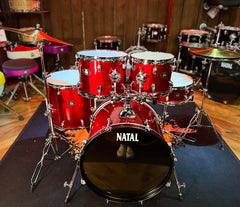 Natal DNA 5-piece Drum Kit with Hardware and Cymbals in Red