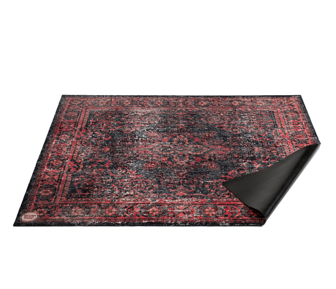 Drum N Base Vintage Persian Drum Rug - Red & Black - 185 x160cm