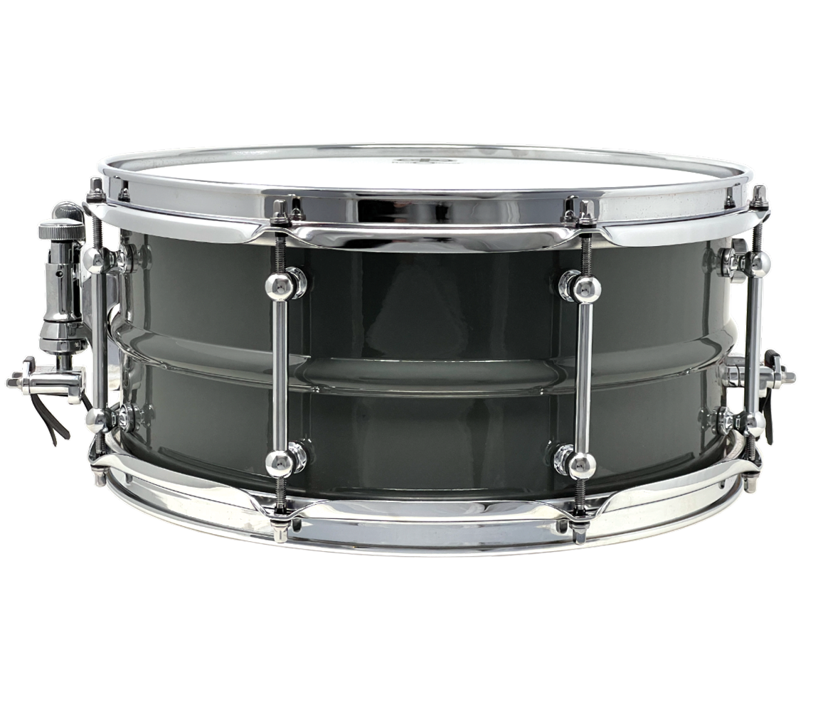 Dunnett Classic 14" x 6.5" Model 2N Carbon Steel Snare Drum - in Grey