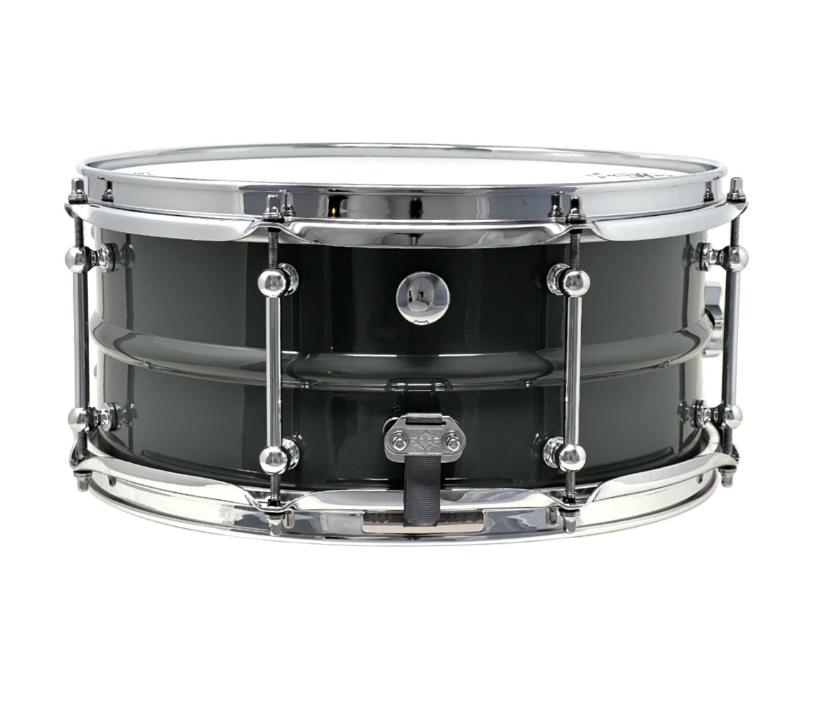 Dunnett Classic 14" x 6.5" Model 2N Carbon Steel Snare Drum - in Grey