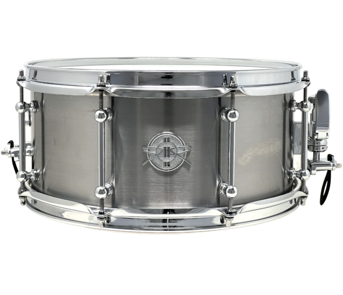 Dunnett 5mm 14" x 6.5" Carbon Steel 'Sledge' Snare Drum in Raw Living Finish