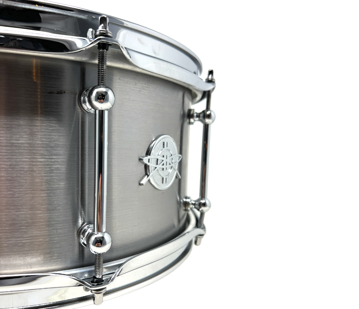 Dunnett 5mm 14" x 6.5" Carbon Steel 'Sledge' Snare Drum in Raw Living Finish