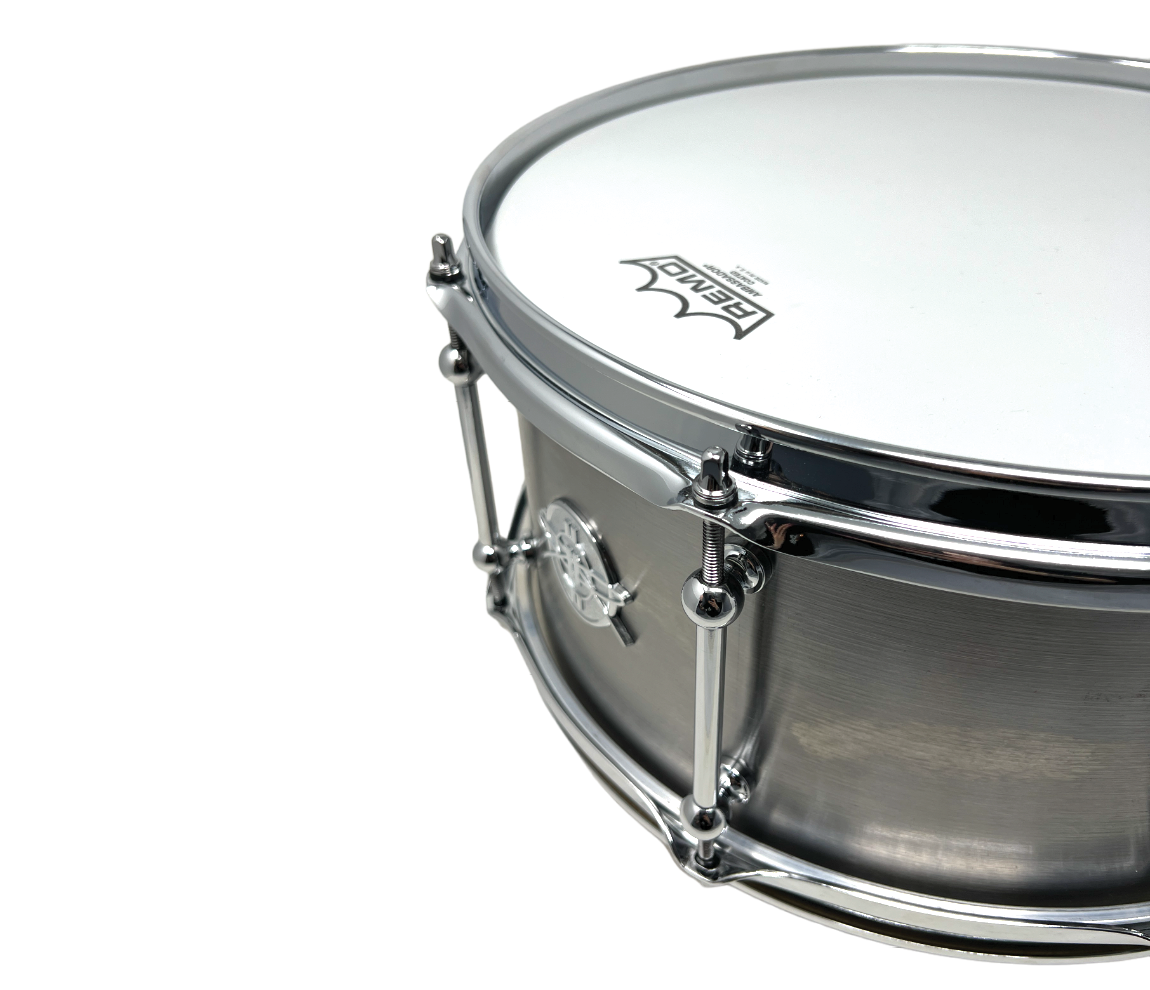 Dunnett 5mm 14" x 6.5" Carbon Steel 'Sledge' Snare Drum in Raw Living Finish