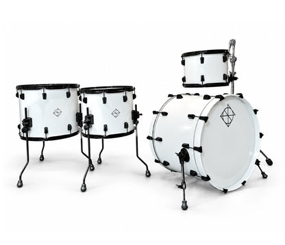 Dixon Artisan 22" 4-piece Shell Pack in White w/ Black Hardware
