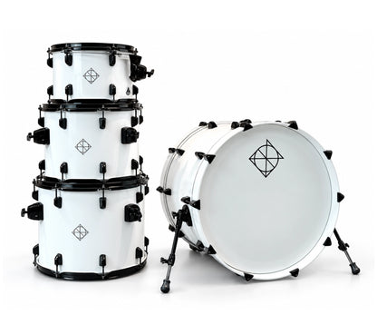 Dixon Artisan 22" 4-piece Shell Pack in White w/ Black Hardware
