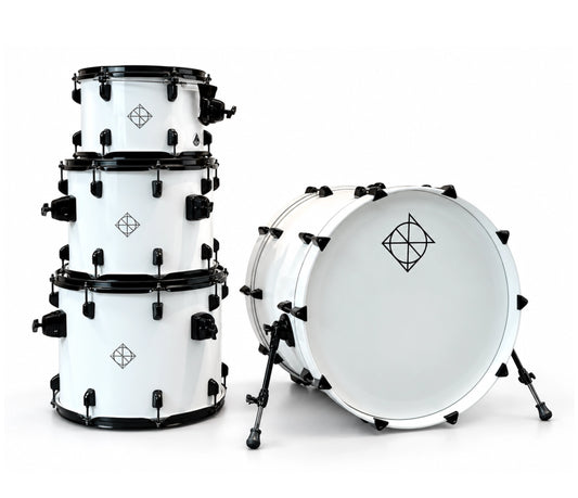 Dixon Artisan 22" 4-piece Shell Pack in White w/ Black Hardware