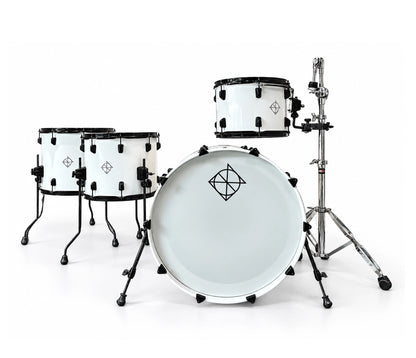 Dixon Artisan 22" 4-piece Shell Pack in White w/ Black Hardware