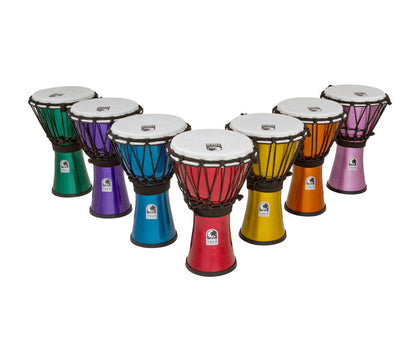 Toca 7-piece Freestyle Coloursound 7" Rope Tuned Djembes in Metallic