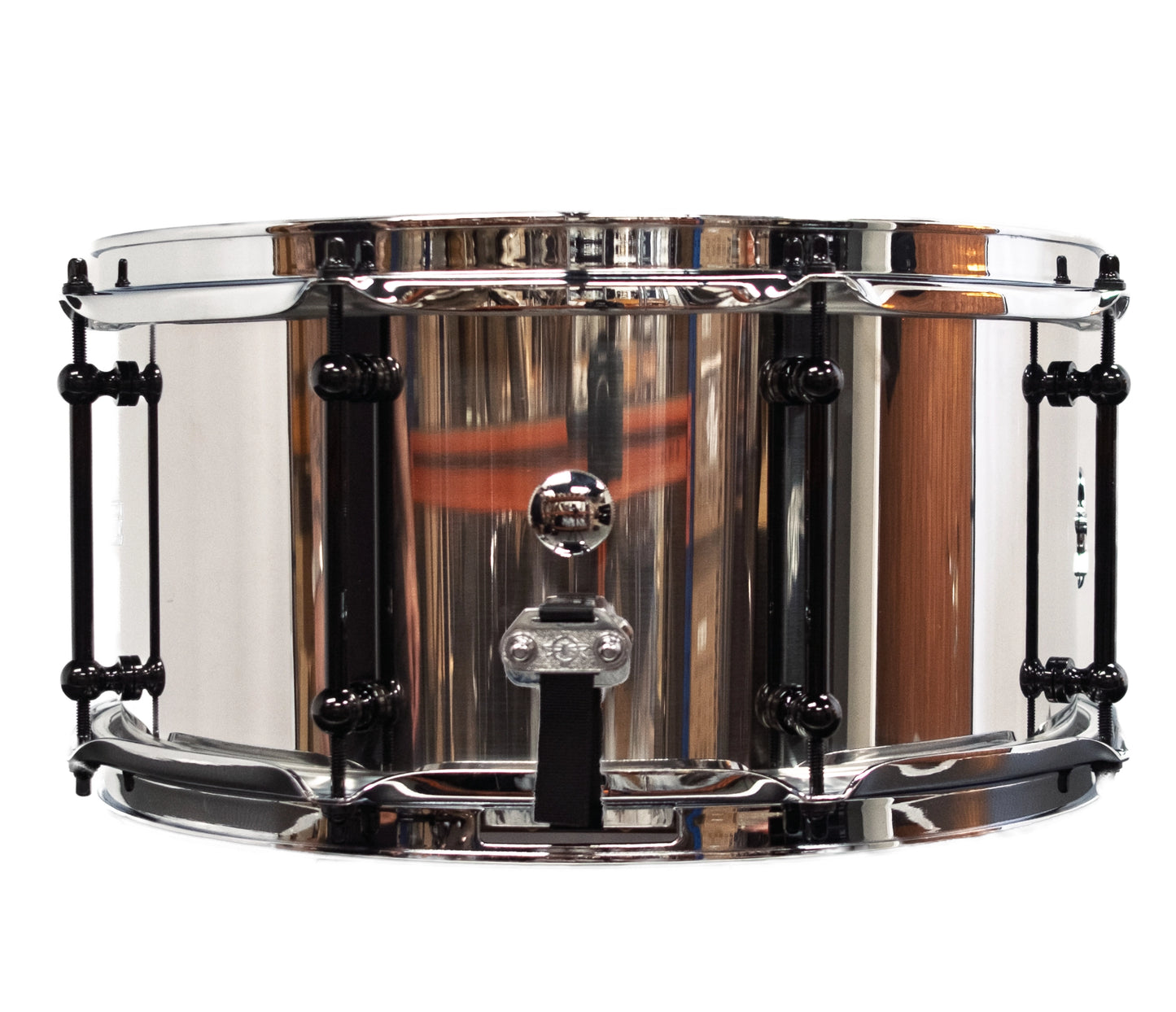 Dunnett Classic 14" x 7" Stainless Steel Polished Snare Drum with Black Hardware