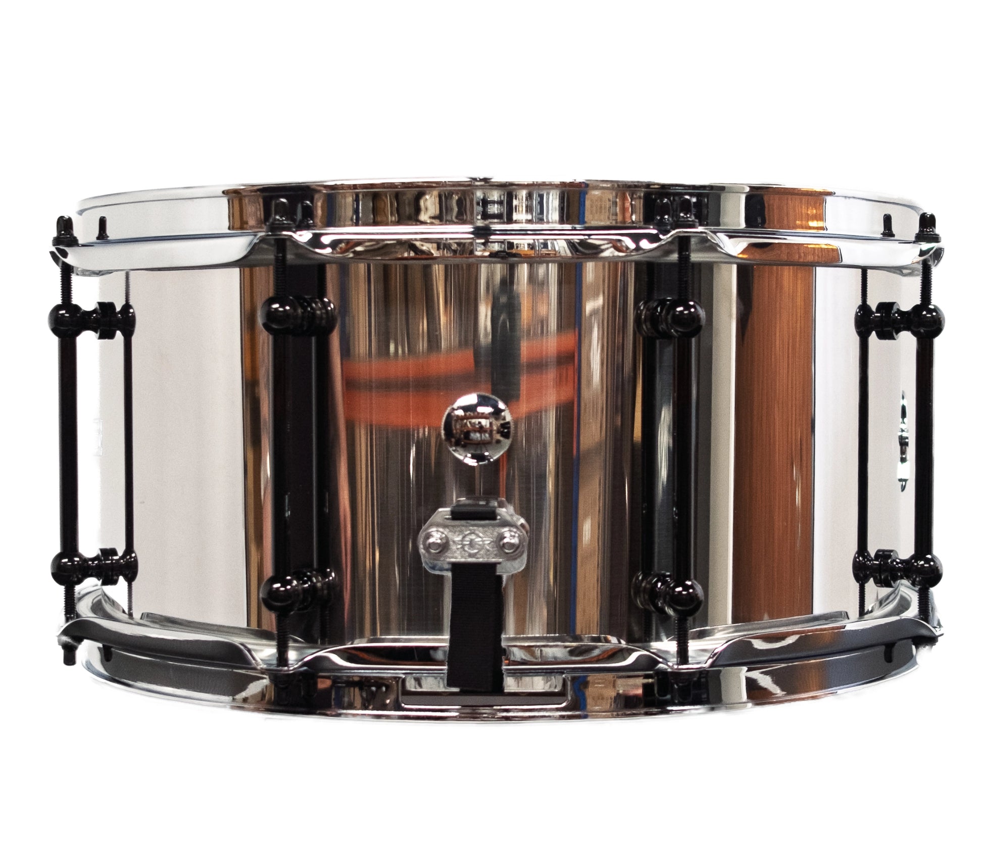 Dunnett Classic 14" x 7" Stainless Steel Polished Snare Drum with Black Hardware