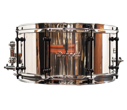 Dunnett Classic 14" x 7" Stainless Steel Polished Snare Drum with Black Hardware