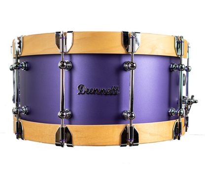 Dunnett Classic StereoPly 14" x 7" Snare Drum in Matte Purple with Maple Hoops