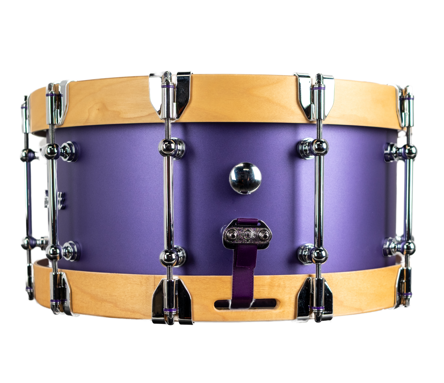 Dunnett Classic StereoPly 14" x 7" Snare Drum in Matte Purple with Maple Hoops