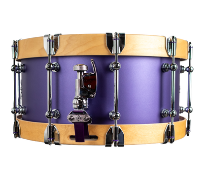 Dunnett Classic StereoPly 14" x 7" Snare Drum in Matte Purple with Maple Hoops