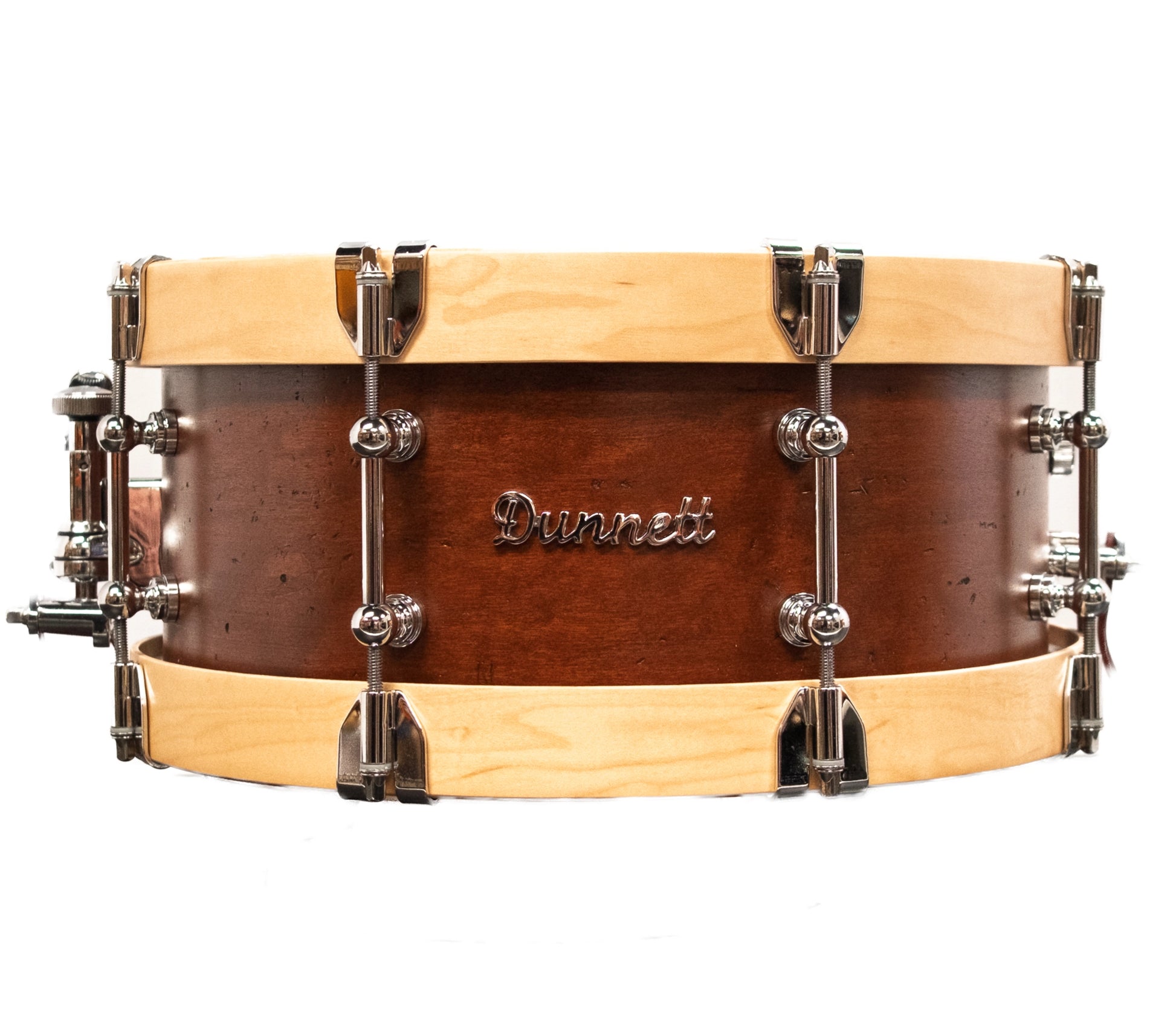 Dunnett MonoPly Solid Cherry 'Relic' 14" x 6" Snare Drum with Wood Hoops