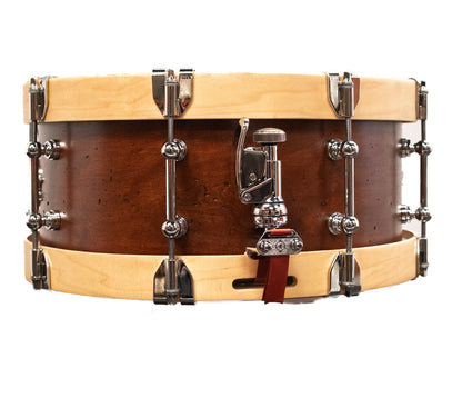 Dunnett MonoPly Solid Cherry 'Relic' 14" x 6" Snare Drum with Wood Hoops