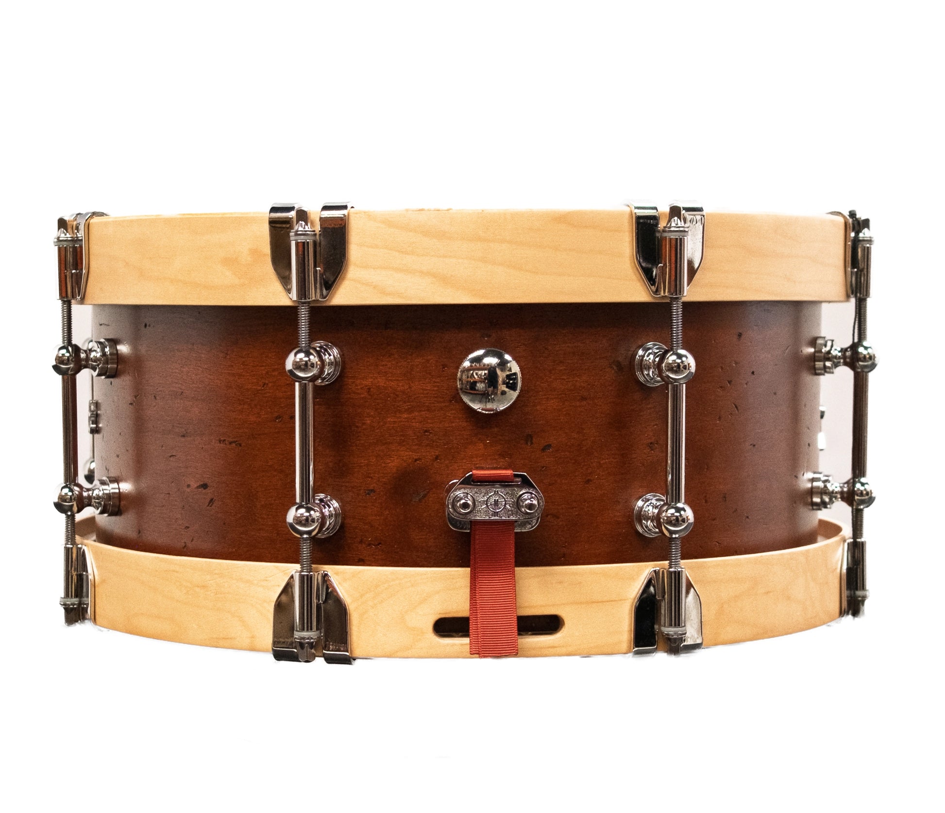 Dunnett MonoPly Solid Cherry 'Relic' 14" x 6" Snare Drum with Wood Hoops