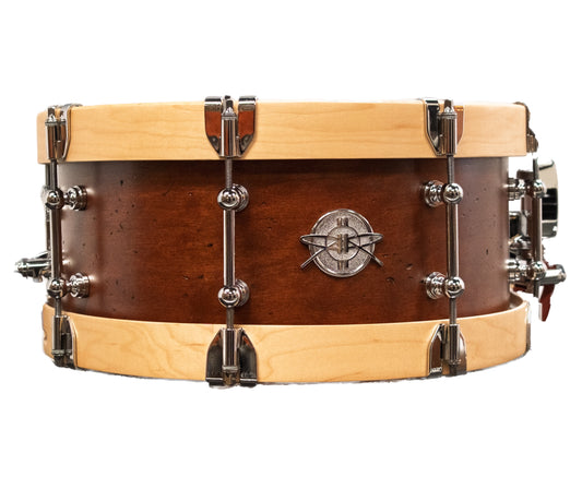 Dunnett MonoPly Solid Cherry 'Relic' 14" x 6" Snare Drum with Wood Hoops