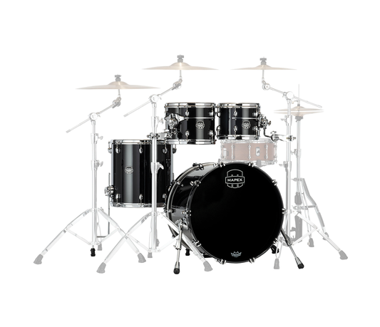 Mapex Saturn Evolution Rock Birch 4-Piece Shell Pack in Piano Black