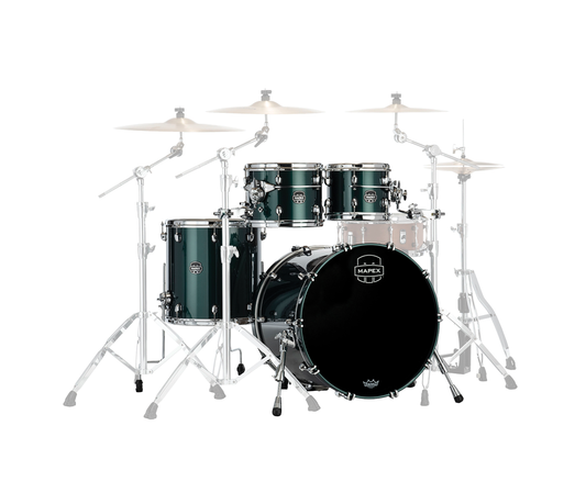 Mapex Saturn Evolution Rock Birch 4-Piece Shell Pack in Brunswick Green