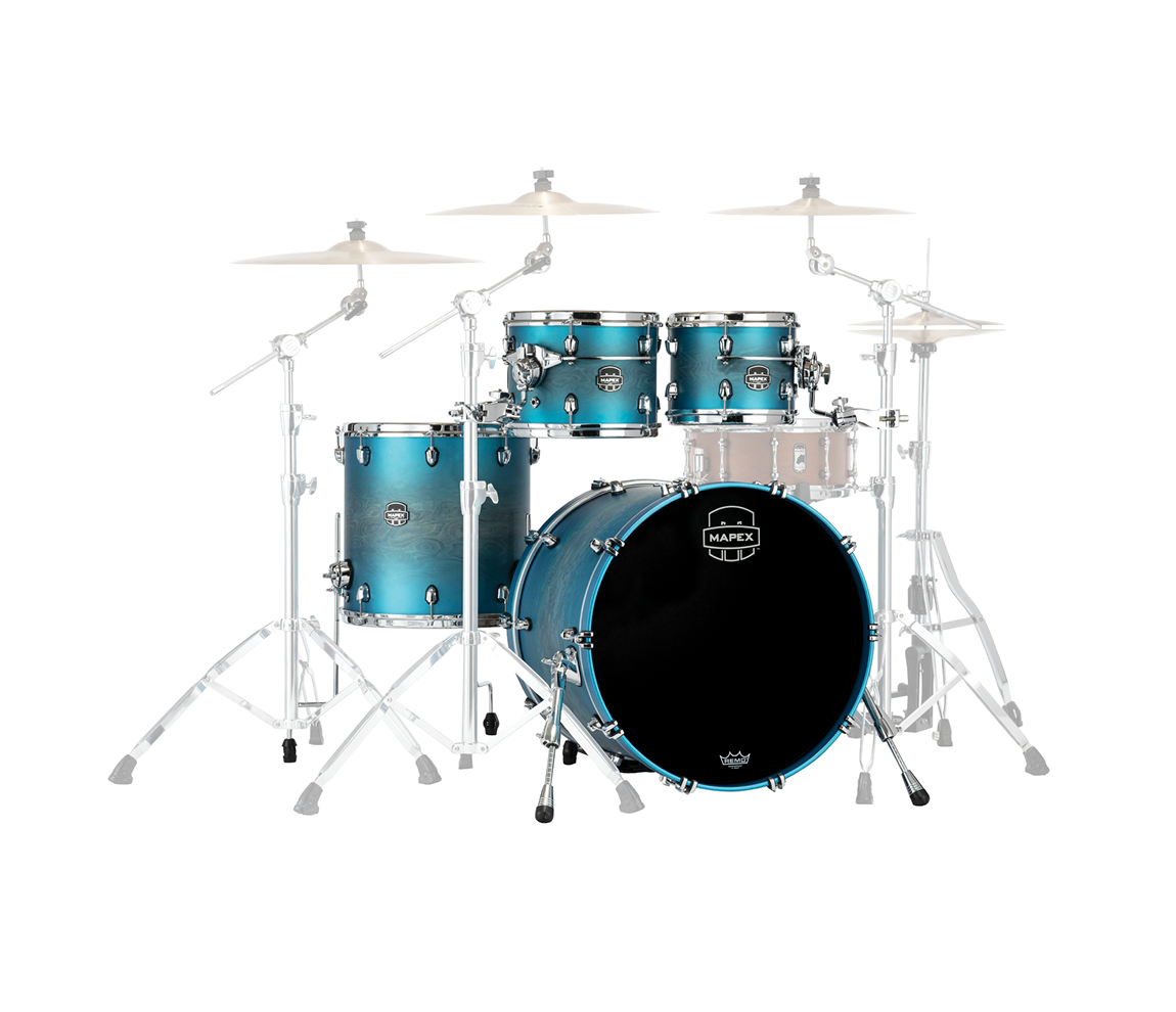 Mapex Saturn Evolution Rock Birch 4-Piece Shell Pack in Exotic Azure Burst