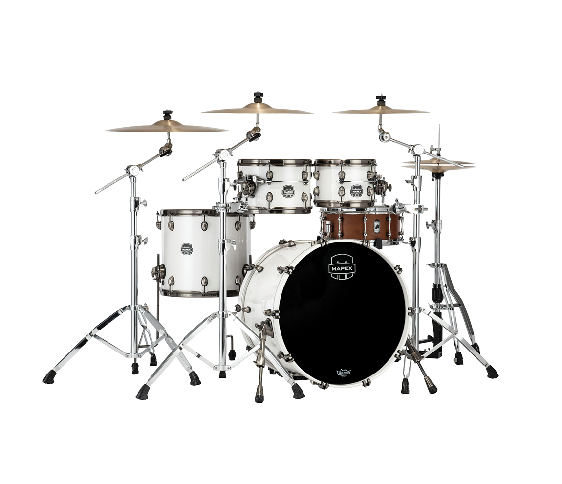 Mapex Saturn Evolution Classic Maple 4-Piece Shell Pack in Polar White