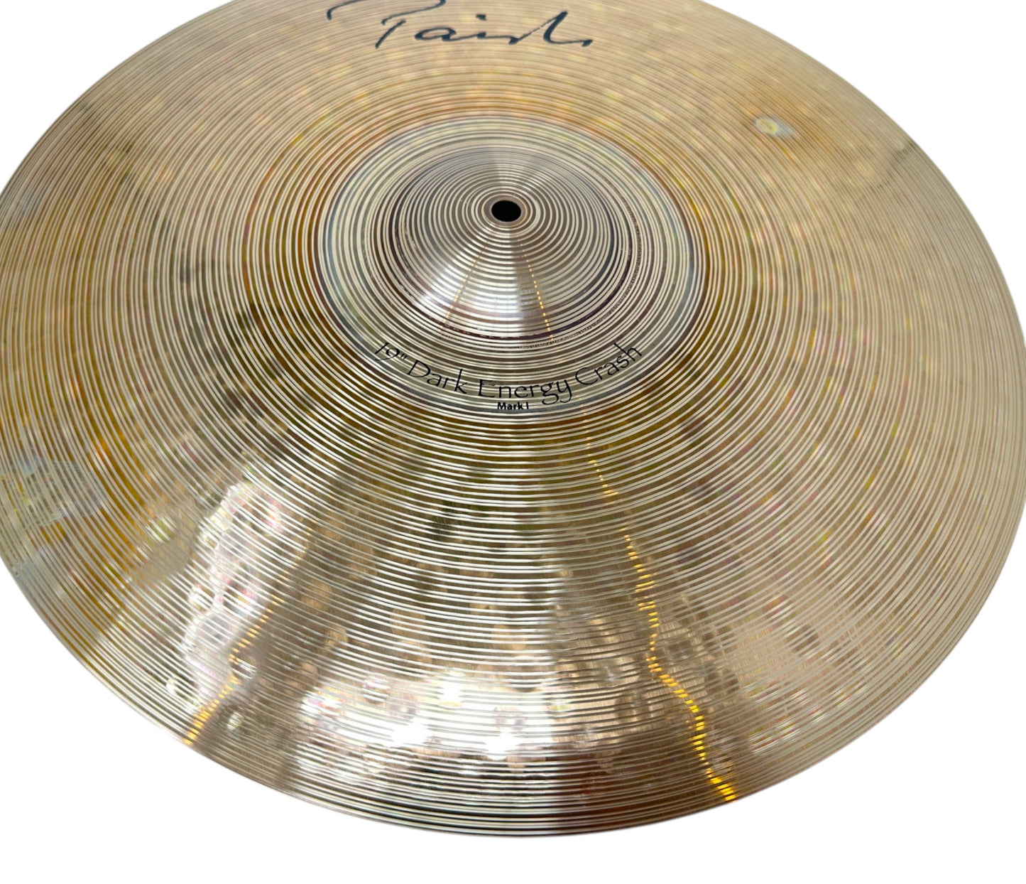 Paiste Signature 19-inch Dark Energy Crash Mark I – surface and lathing detail