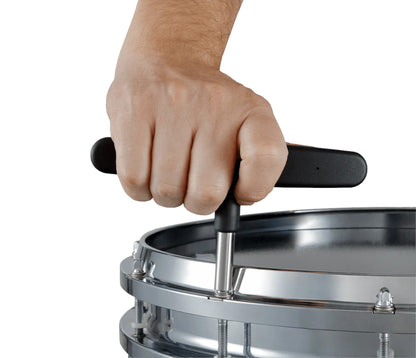 Evans High Tension Drum Key being used to tune a marching drum