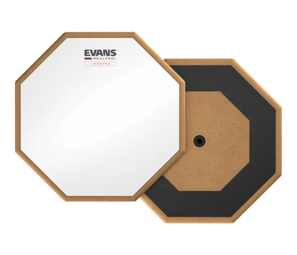 Evans RealFeel Attacktile 10-inch practice pad showing playing surface and non-slip base