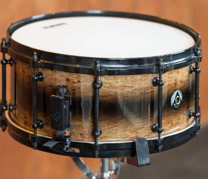 Ex Demo Dixon Black Reverse Burst Silkwood/Maple 14" x 6.5" Snare Drum