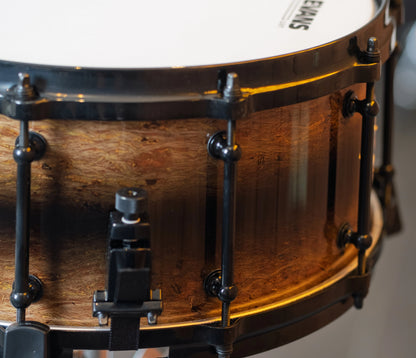 Ex Demo Dixon Black Reverse Burst Silkwood/Maple 14" x 6.5" Snare Drum