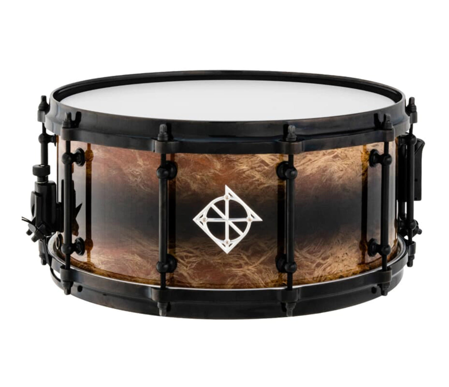 Ex Demo Dixon Black Reverse Burst Silkwood/Maple 14" x 6.5" Snare Drum