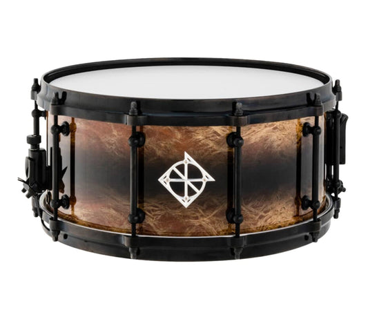 Ex Demo Dixon Black Reverse Burst Silkwood/Maple 14" x 6.5" Snare Drum